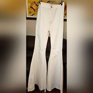 Free People white wide leg jeans sz 26